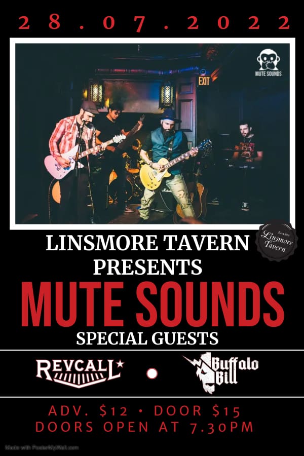 Mute Sounds with Buffalo Bill and Revcall Live at the Linsmore Tavern!